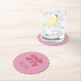 Posavasos De Papel Hola 50 Retro Fiesta de Cumpleaños