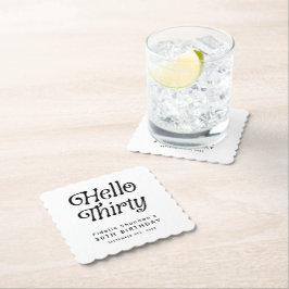 Posavasos De Papel Hola Treinta Retro 30 cumpleaños