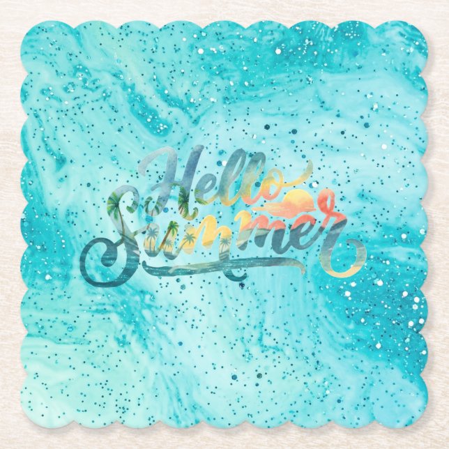 Posavasos De Papel Hola Verano (Anverso)