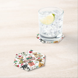 Posavasos De Papel Holiday Puppy Design Watercolor Paper Coaster