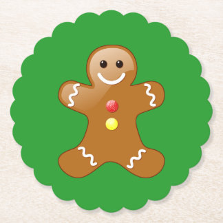 Posavasos De Papel Hombre de pan de jengibre en verde