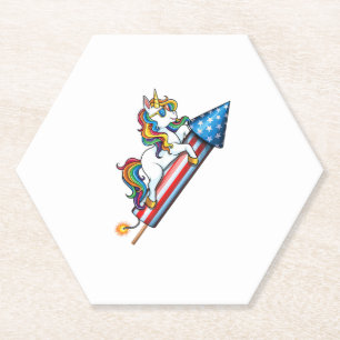 Posavasos De Papel Hombres Unicornio Montando Crema De Hielo Mujeres