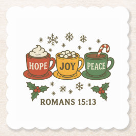 Posavasos De Papel Hope joy Peace and Cocoa
