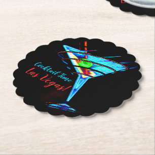 Posavasos De Papel Hora del Cóctel Las Vegas - Montaña - Papel