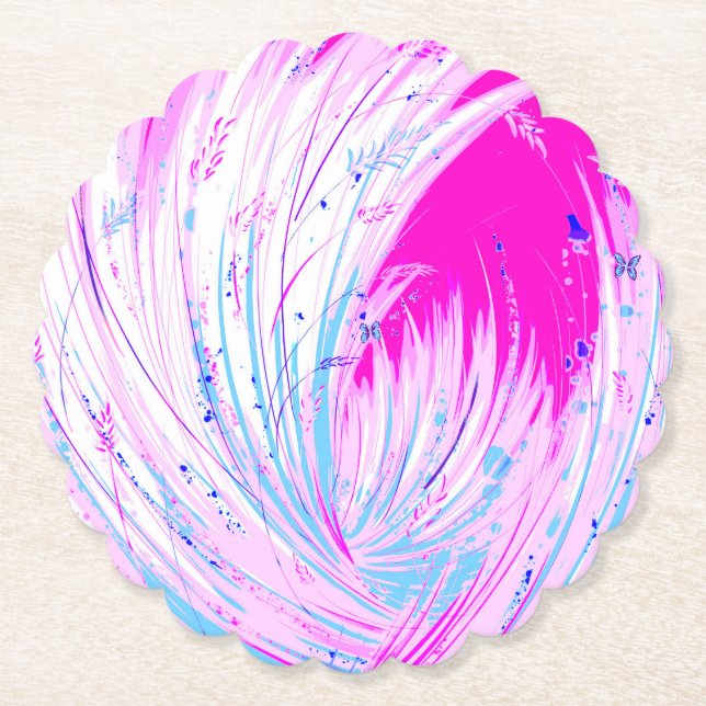 Posavasos De Papel horizonte rosado (Anverso)