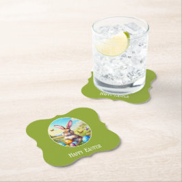 Posavasos De Papel Hübscher Osterhase in Landschaft - 