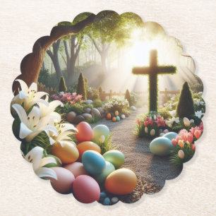 Posavasos De Papel Huevo cruzado/de Pascua/Lilly