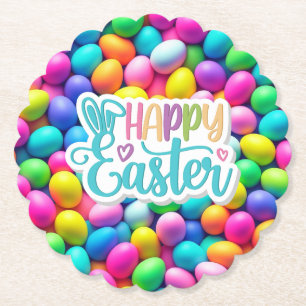 Posavasos De Papel Huevo de Pascua/Primavera de colores vivos