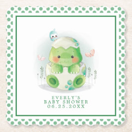 Posavasos De Papel Huevo dinosaurio Cute Watercolor Boy Baby Shower