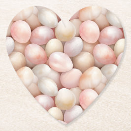Posavasos De Papel Huevos Rosados de Melocotón de Pascua  