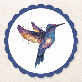 Posavasos De Papel Hummingbird con pájaro de Stary Night Sky