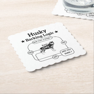Posavasos De Papel Husky Barking Logic Graciosa Perro Siberiano Sarcá
