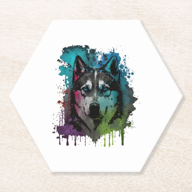 Posavasos De Papel Husky Dog (Anverso)
