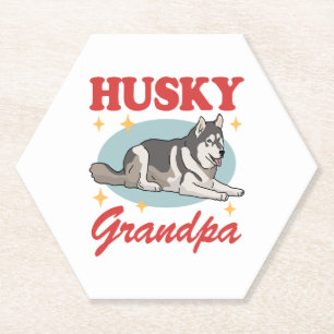 Posavasos De Papel Husky Grandpa Dog Owner Siberian Husky