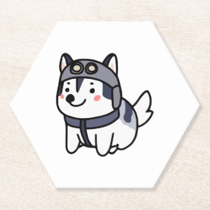 Posavasos De Papel Husky Pilot Dog Lover Malamute