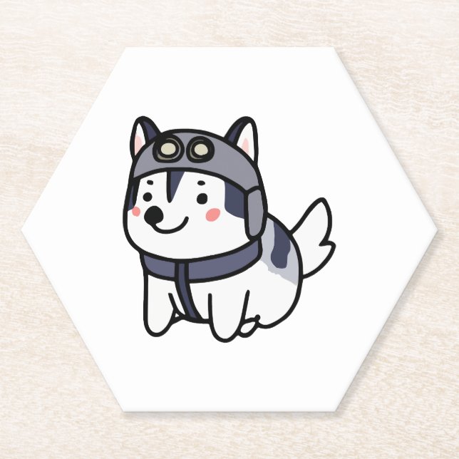 Posavasos De Papel Husky Pilot Dog Lover Malamute (Anverso)