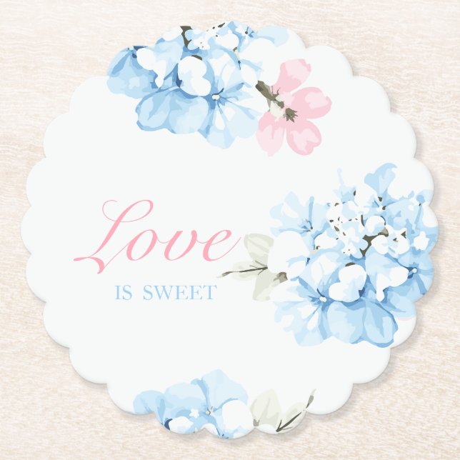 Posavasos De Papel Hydrangeas Pastel Bloom (Anverso)