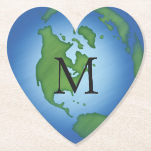 Posavasos De Papel I Love Planet Earth Environmental Awareness Person