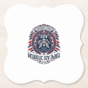 Posavasos De Papel Iconos y Símbolos de Escudo de Libertad Patriótica