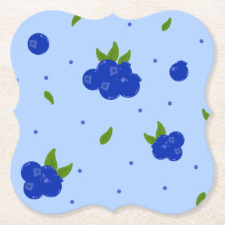 Posavasos De Papel Ilustración botánica de arándano azul adorable en
