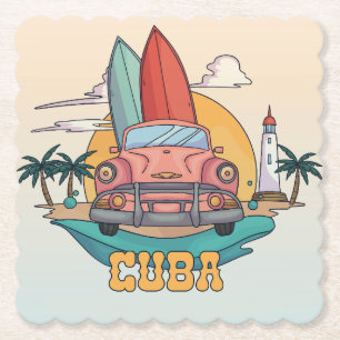 Posavasos De Papel Ilustracion de Cuba