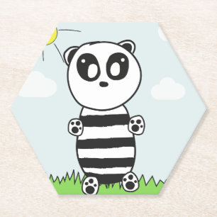 Posavasos De Papel Ilustración de Panda Adorable
