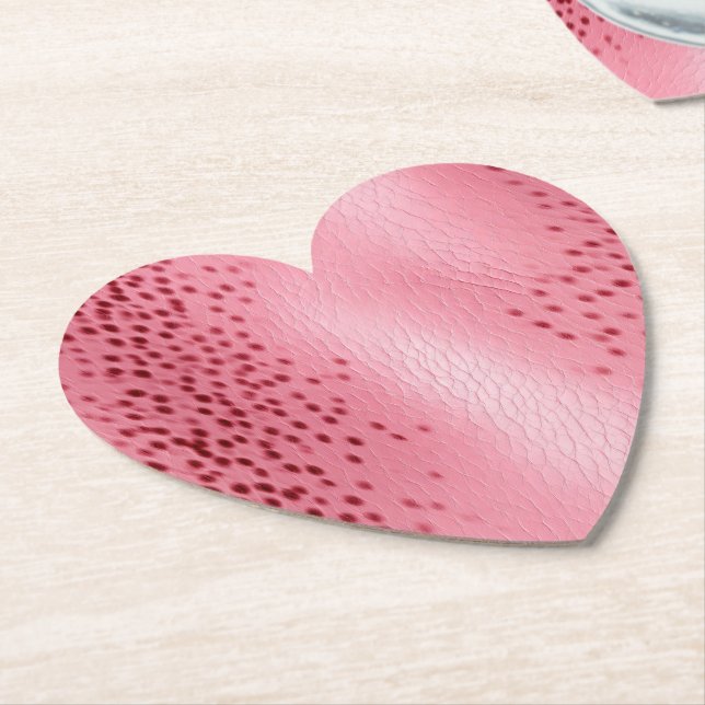 Posavasos De Papel Impresión de animales de leopardo rosado (En perspectiva)