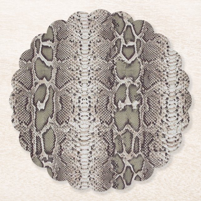 Posavasos De Papel Impresión de animales de piel de serpiente (Anverso)
