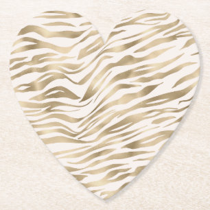 Posavasos De Papel Impresión de cebra dorada