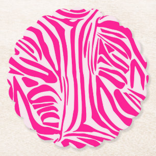 Posavasos De Papel Impresión de cebra rosa