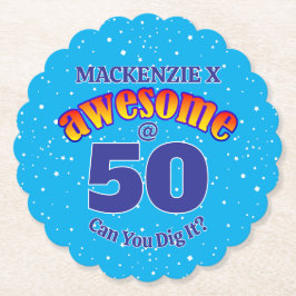 POSAVASOS DE PAPEL IMPRESIONANTE AZUL DE 50 AÑOS DE LUZ