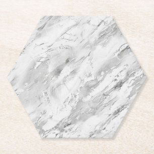 Posavasos De Papel Impresiones de mármol majestuoso gris Personalizad