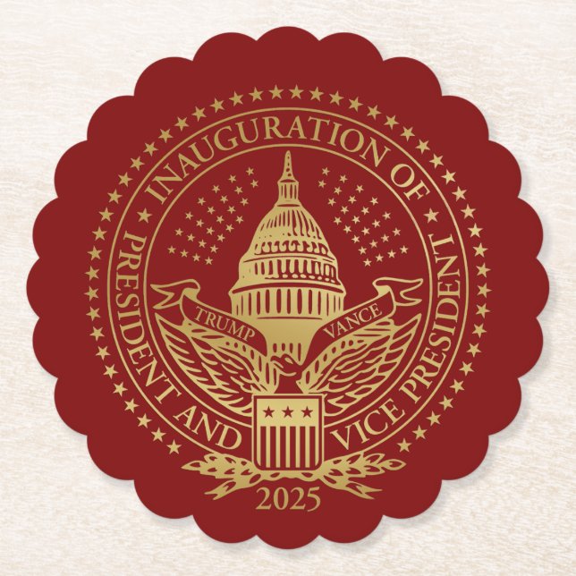 Posavasos De Papel Inauguración del logotipo inaugural del presidente (Anverso)