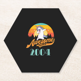 Posavasos De Papel Increíble desde 2004 - Año de nacimiento y regalo