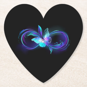 Posavasos De Papel Infinito brillante con mariposa mágica