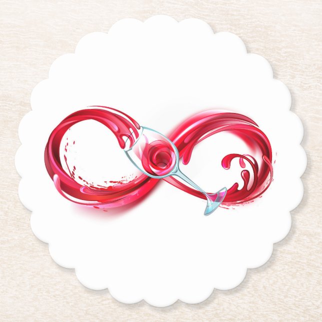 Posavasos De Papel Infinito con vino Rojo (Anverso)