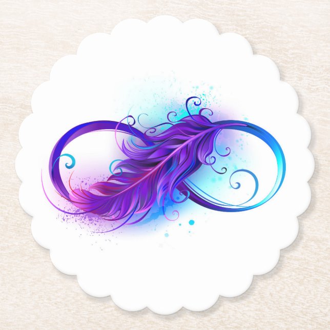 Posavasos De Papel Infinity with Purple Feather (Anverso)