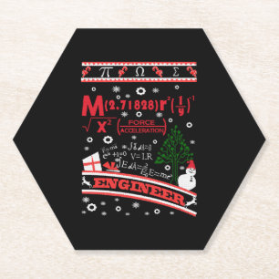 Posavasos De Papel Ingeniero - Navidades feos suéter