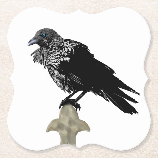 Posavasos De Papel Inked Raven (Anverso)