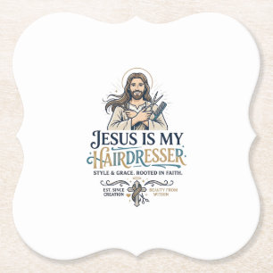Posavasos De Papel Inspiración de camiseta para peluquero de Jesus Be