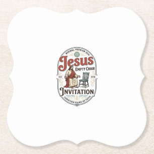 Posavasos De Papel Invitación de silla vacía de Jesús Invitación de s