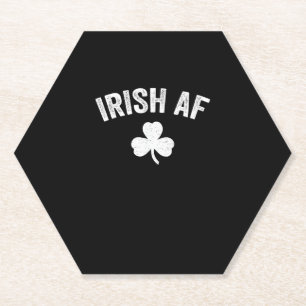 Posavasos De Papel Irlandés AF Funny St. Patrick's Day Shamrock Fiest