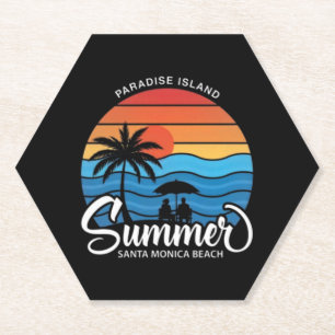 Posavasos De Papel Isla del Paraíso Playa Santa Mónica-35307