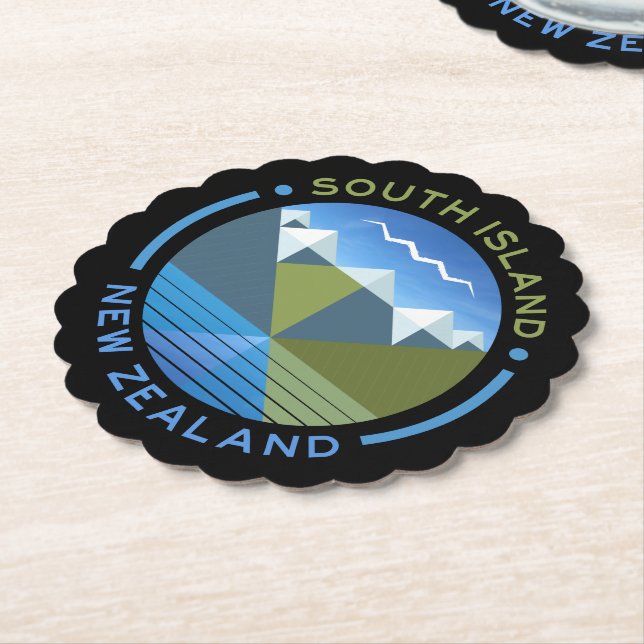 POSAVASOS DE PAPEL ISLA DEL SUR NUEVA ZELANDIA (En perspectiva)