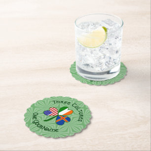 Posavasos De Papel Islas Åland Irlanda EE. UU. Trébol Personalizado 