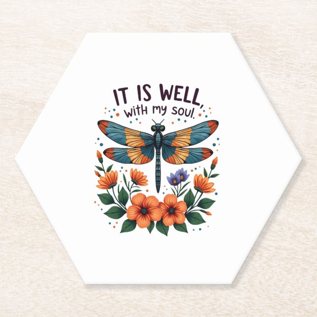 Posavasos De Papel It Is Well With My Soul Inspirational Quote (1) (Anverso)