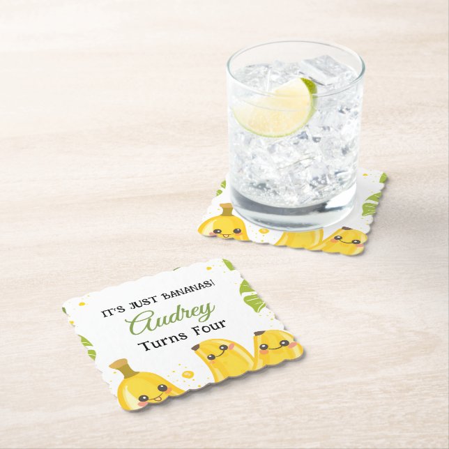Posavasos De Papel It's Just Bananas Any Age Birthday Party (In situ)
