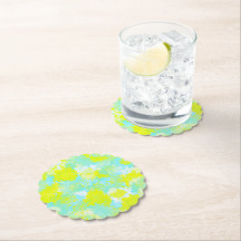 Posavasos De Papel Japanese floral blue patterns