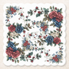 Posavasos De Papel Jardín Americano Rosas Patrióticas