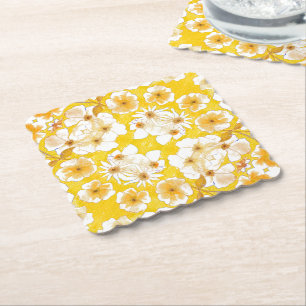Posavasos De Papel Jardín Botánico Mazipoodles - Amarillo mariposo